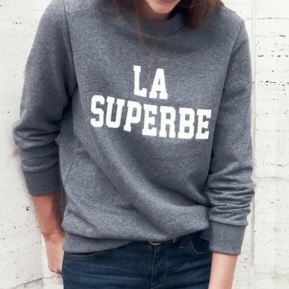 Madewell Sweaters - Madewell‎ x Sezanne Women's Gray La Superbe Sweatshirt  - Size XL Extra Large
